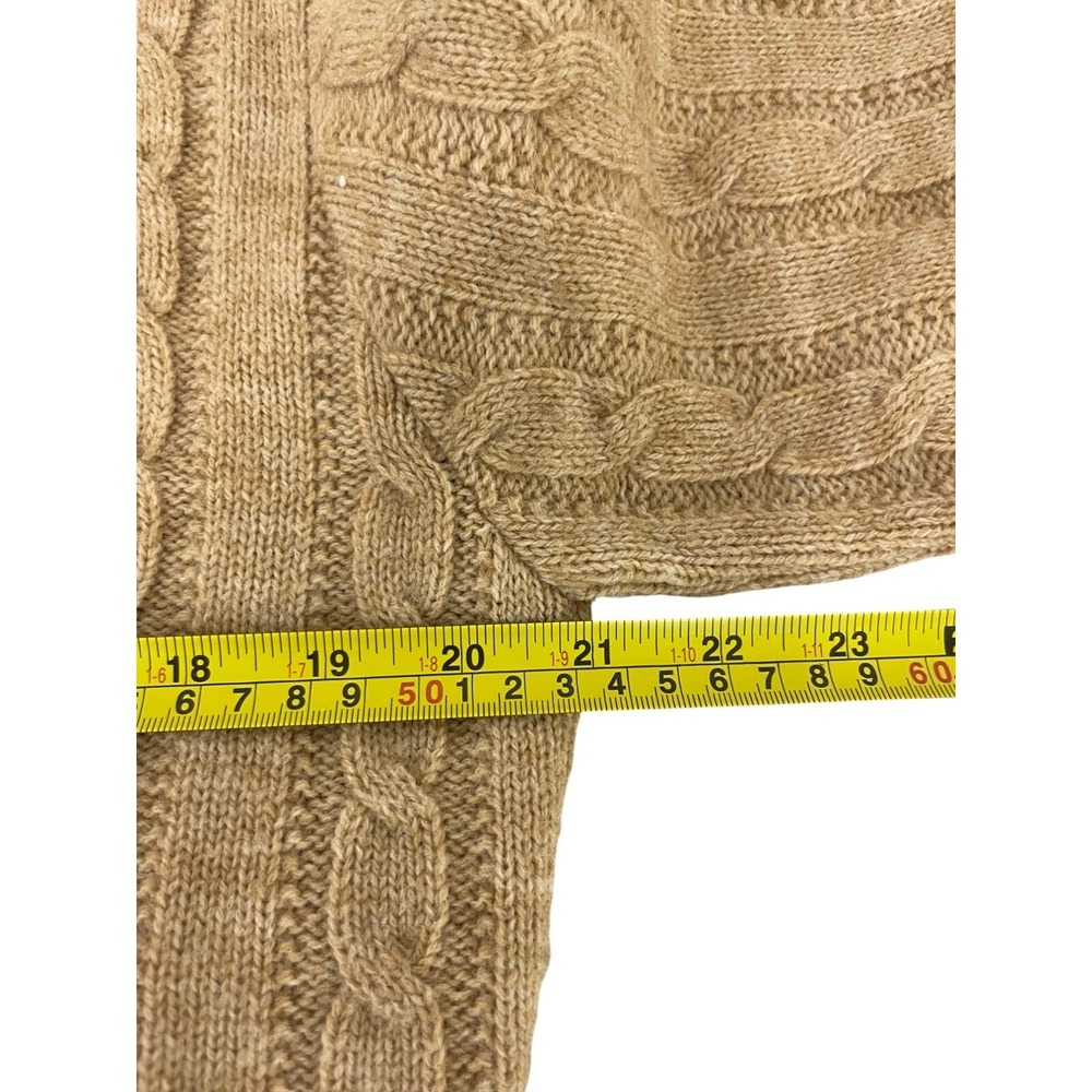 Jantzen Sweater Brown Mens Medium Pullover Cable Knit Square Neck Long Sleeve - Picture 5 of 8
